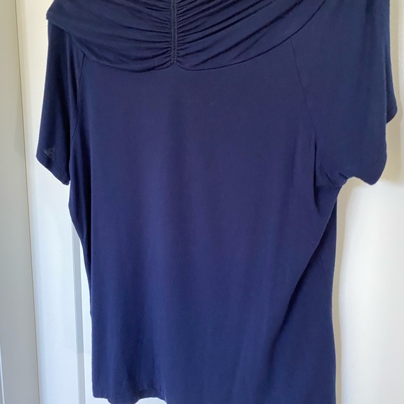 Linea Domani Navy Short Sleeve Top - Picture 2 of 4